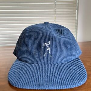 TAG-ON Blue Corduroy Cap with Embroidered Design